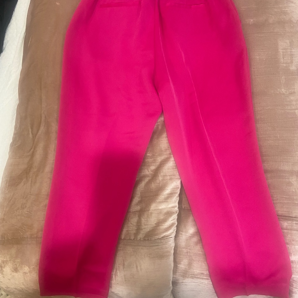 Banana Republic Hot pink Women's pull on satin style pleated Trousers - Picture 2 of 9
